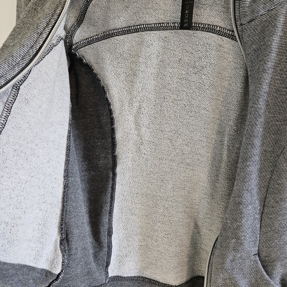 90 degree zip up gray and white stripe hoodie with thumb holes M - Picture 5 of 5
